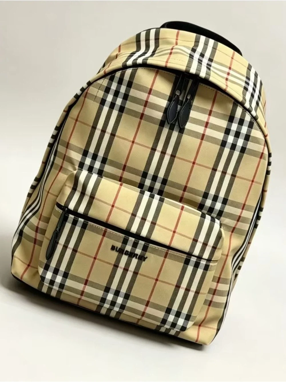 Burberryy Beige and Black Vintage Check Backpack
